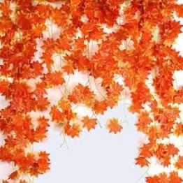 1 Pcs 7.5Ft Artificial Maple Leaves Hanging Vines, Fake Ivy Garland Hanging Plants for Garden Wedding Party Decorations