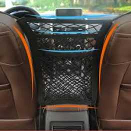 3-Layer Car Elastic Mesh Organizer Universal Car Net Pocket Seat Back Net Bag Multifunctional