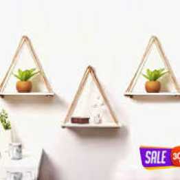 3 pcs Wall hanging Shelf Floating Shelves for Wall Rustic Rope Shelves, Wall Hanger Home Decor wall Decoration Items
