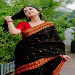 Black color tangail half silk Nokshi paire Saree for Women by tangail sharee shopping