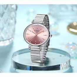 Curren 9081 Stainless Steel Analog Watch For Women - Silver & Pink