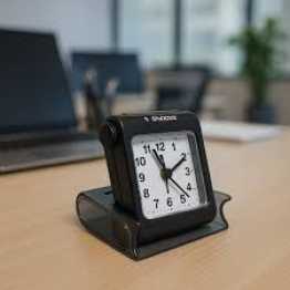 Folding Alarm Clock – Silent, Loud Hammer, Glow Hands, Steel Shell – Multicolor