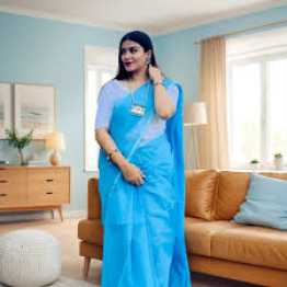 Gorgeous & Beautiful Half Silk Moslin Than Saree - Stylish Casual Wear for Women