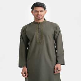 Green Blended Fitted Panjabi