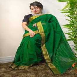 Half Silk Saree for Women (Green) Color - Comfortable and Suitable for All Seasons and Occassions