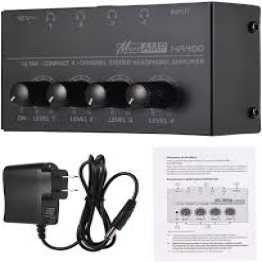 Mini Headphone Amplifier HA400 Ultra-Compact Stereo Audio Amplifier With Power Adapter 10MHz Earphone Amp for Music