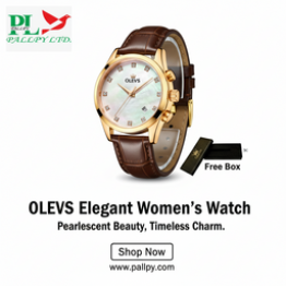 Olivs Leather Analog Quartz Fashion Wrist Watch for Men