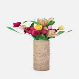 Pink Dry Flower Jute Showpiece