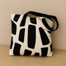 Printed Premium Quality Canvas Tote Bag, Stone Printed Tote Bag With Zipper CP-02