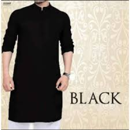 Solid Black Cotton Stylish Panjabi For Men New Collection/ Panjabi For Boys - Panjabi