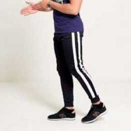 Stylish Black Colour Double Strip Joggers For Boys