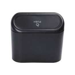 Universal Car Clamshell Trash Bin Hanging Auto Garbage Dust Case Storage Box Organizer Mini Black